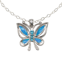 Load image into Gallery viewer, Butterfly Blue Opal Necklace
