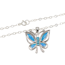 Load image into Gallery viewer, Butterfly Blue Opal Necklace
