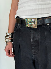 Load image into Gallery viewer, Alpaca Silver &amp; Abalone Shell Belt Buckle
