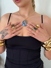 Load image into Gallery viewer, Dark Brown Sapphire &amp; Aqua Ring
