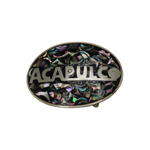 Load image into Gallery viewer, Acapulco Silver &amp; Abalone Shell Belt Buckle
