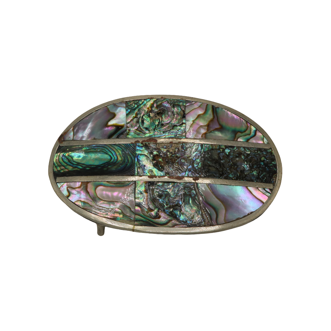 Alpaca Silver & Abalone Shell Belt Buckle