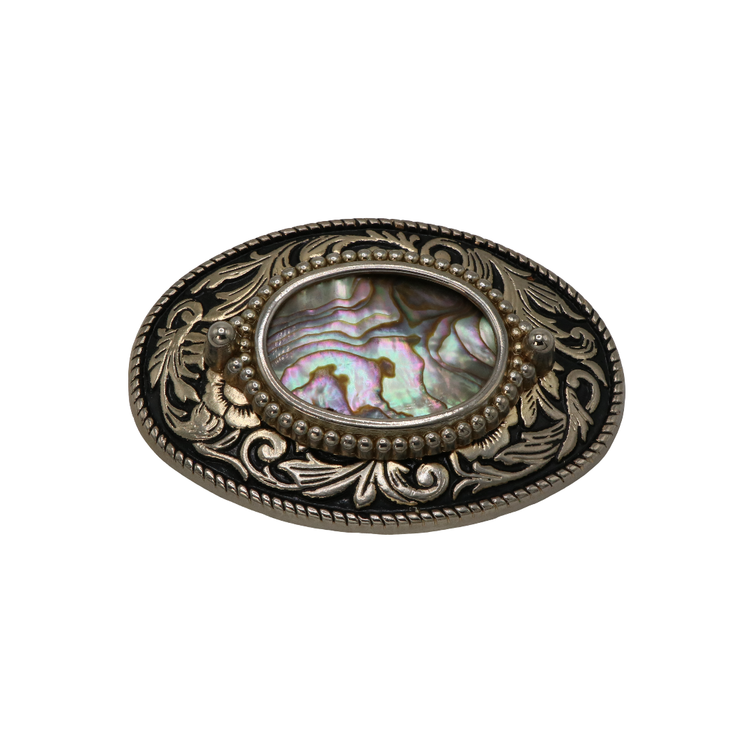 Black & Gold Abalone Belt Buckle – Blair Pierce display picture 1