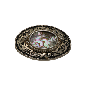 Black & Gold Abalone Belt Buckle