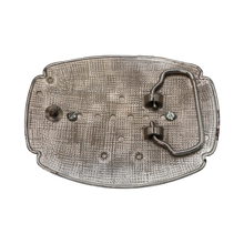 Load image into Gallery viewer, Large Silver &amp; Black Abalone Inlay Belt Buckle
