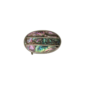Mini Alpaca Silver & Abalone Shell Belt Buckle