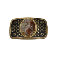 Load image into Gallery viewer, Black &amp; Gold Agate Belt Buckle
