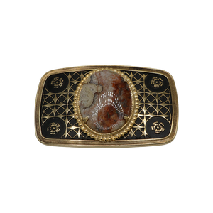 Black & Gold Agate Belt Buckle