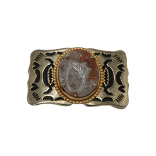 Load image into Gallery viewer, Gold &amp; Black Agate Belt Buckle
