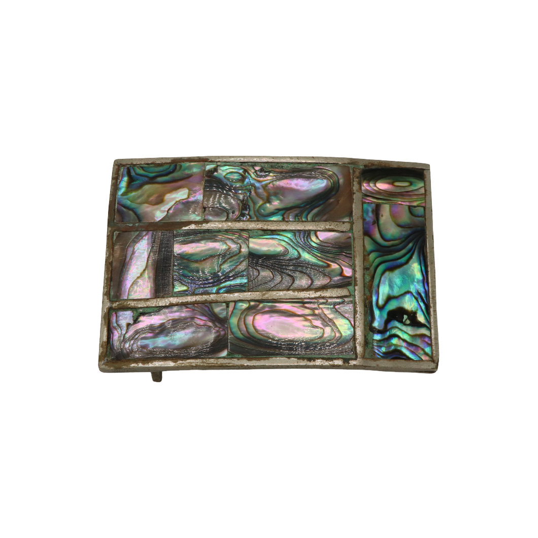 Alpaca Silver & Abalone Shell Belt Buckle