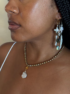 Golden Pearl & Citrine Drop Necklace