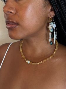 Citrine & South Sea Golden Freshwater Pearl Necklace