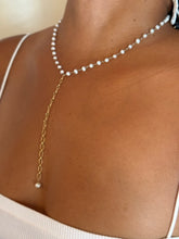 Load image into Gallery viewer, Pearl &amp; Chain Drop Necklace
