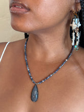 Load image into Gallery viewer, Iolite &amp; Black CZ Necklace
