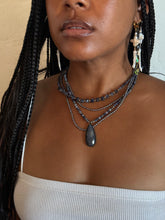 Load image into Gallery viewer, Iolite &amp; Black CZ Necklace
