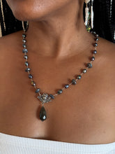 Load image into Gallery viewer, Labradorite &amp; Peacock Pearl Angel Drop Necklace
